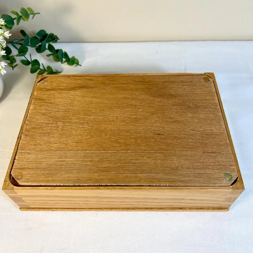 Hand-Crafted Decorative Floral Tile Wooden Trinket Storage Box